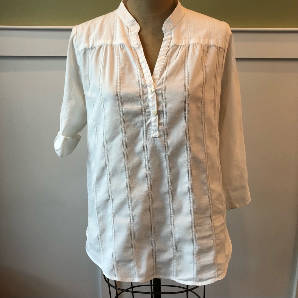 Lucky Brand Collarless Blouse